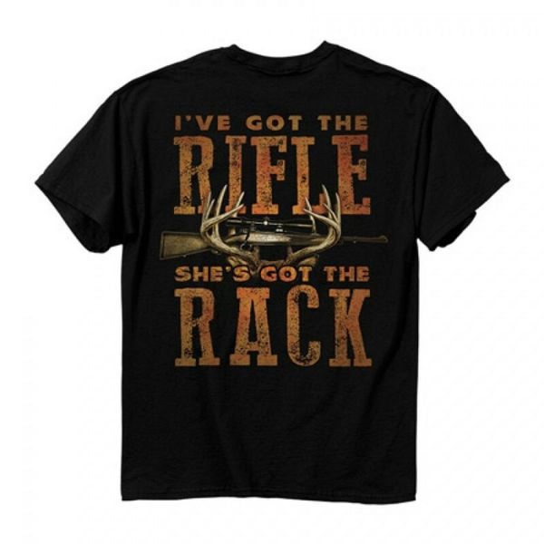

i got the rifle she got the rack buckwear tee t'shirt sport hooded sweatshirt hoodie