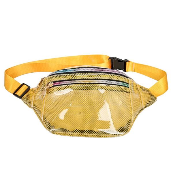 

woman men bag fashion neutral wild transparent mesh pockets trend shoulder messenger banano de cintura fanny packs 2021 waist bags
