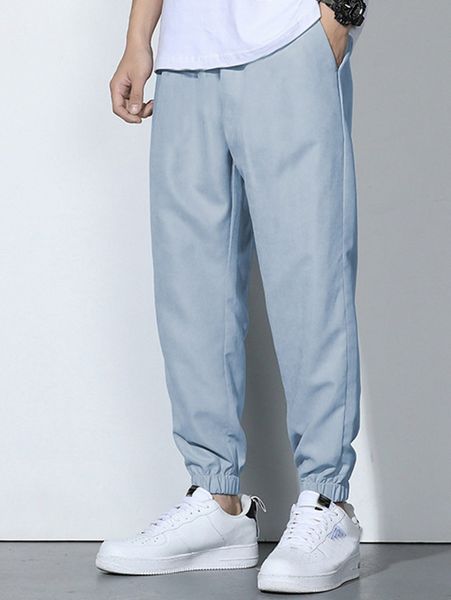 

men solid slant pocket pants k6zy#, Black