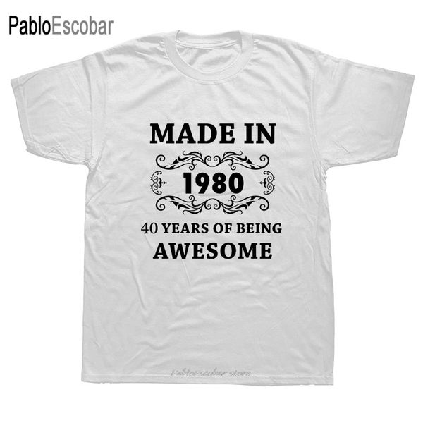 

новизна made in 1980 сороковых мужского коротких рукава крупногабаритного streetwear hip hop печатных тройники балахон дизайнеры футболки то
