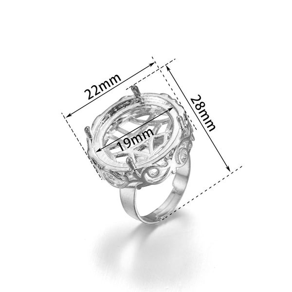

5pcs adjustable ring blanks base pendant cabochon base setting crown shape ring blank tray for jewelry making finding accessorie q jlluqr, Black