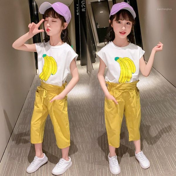 

clothing sets summer girls clothes kids girl short sleeve t-shirt+pants sport suits children for suit 4 6 8 9 10 12 years1, White