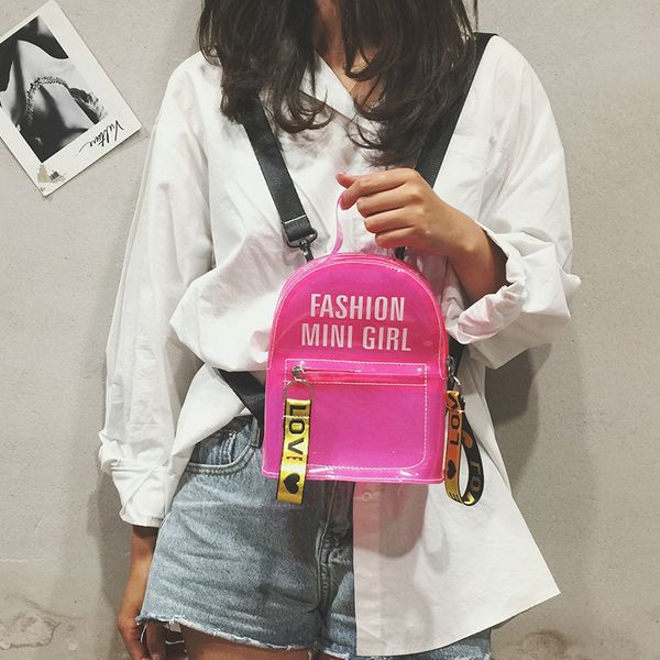 

hbp non-brand plastic backpack women's backpack fashion transparent trend letter jelly backpack 5 sport.0018 uls5
