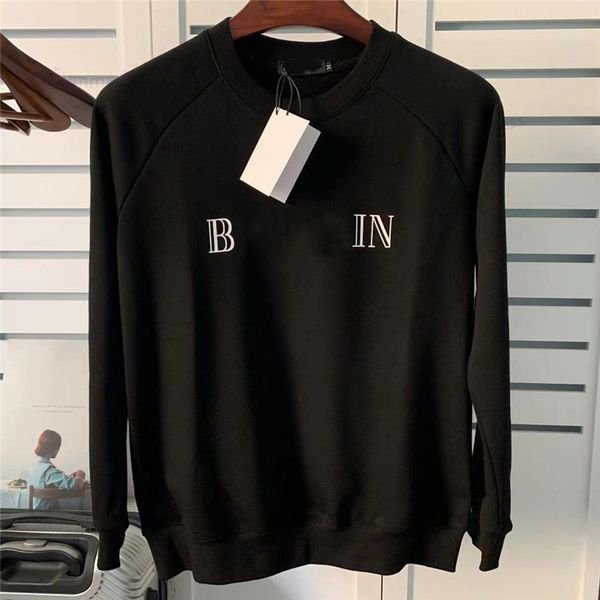 

simple cotton hoodies autumn thin sweatshirts solid color pullovers letter printed long sleeve loose, Black