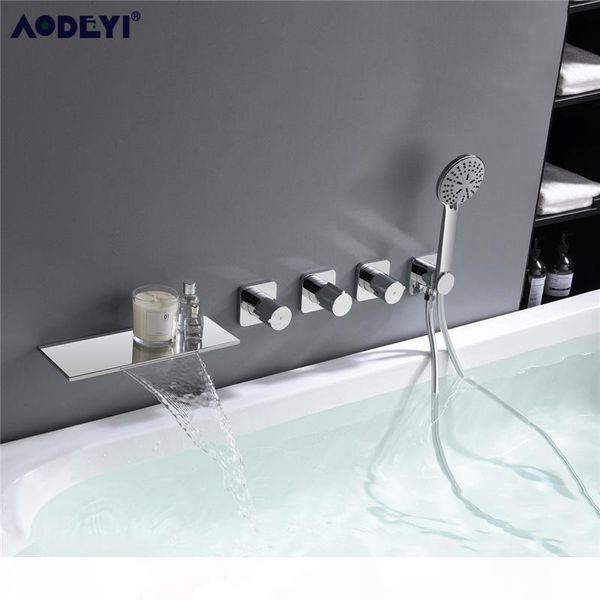 

brass waterfall bathtub faucet bathroom shower faucets set black tap wall mounted for bath taps and cold water mixer valve yxlcug