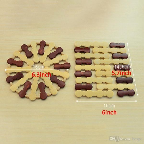 

round table mat square placemat bamboo bowl mat insulation heat pad anti-scalding cup holder home kitchen accessory tool vt0345