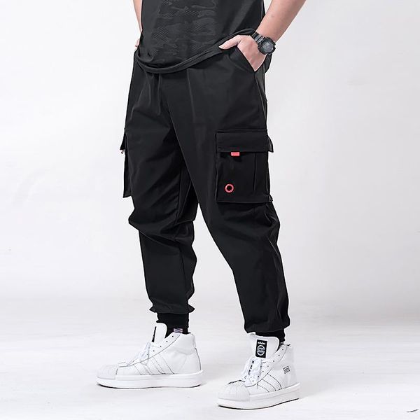 

7xl 6xl 5xl xxxxl man jogger pants side pockets loose style men's sweatpants fashion high street casual pants mens harem, Black