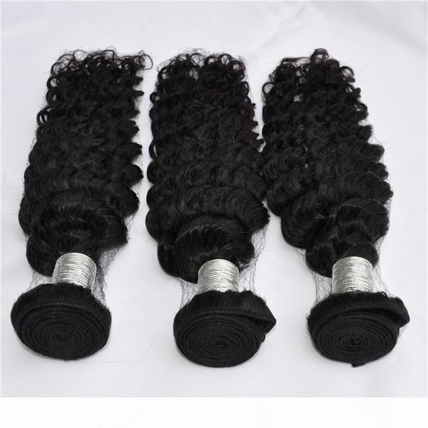 

elibess brazilian deep wave hair bundles unprocessedcurly remy human hair weaves natural black 300grams virgin hair weft