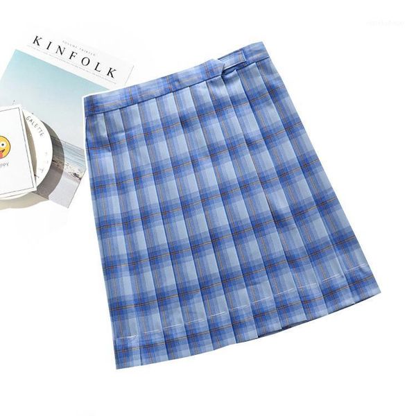 

japanese college high waist plaid [qingkong] plaid skirt jk uniform skirt pleated pleated school uniform1, Black