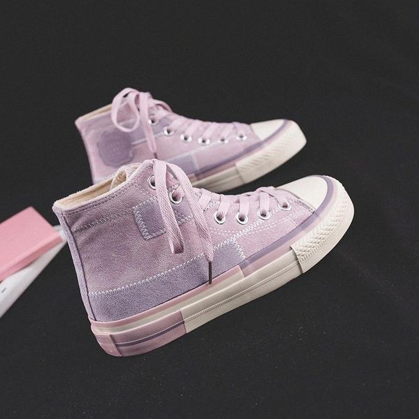 

2020 winter warm shoes woman winter plush fashion style high-woman canvas sneakers trend wild classic flat female shoes #0t2z