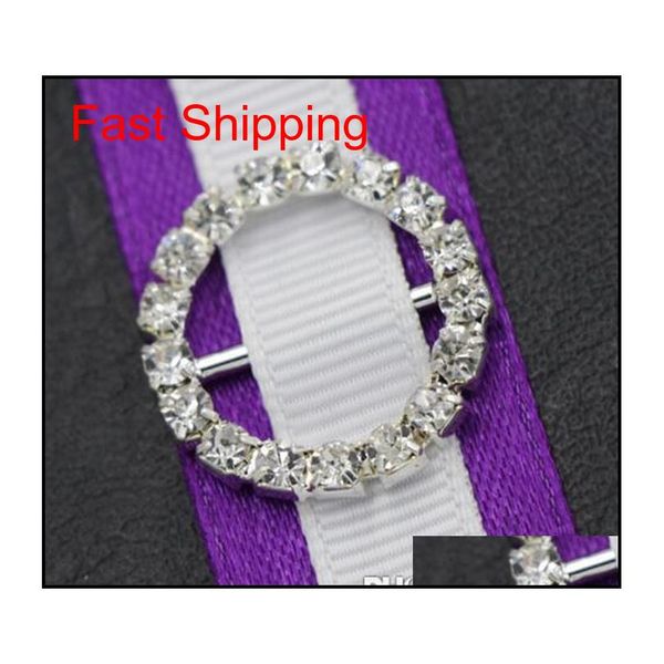

20mm round rhinestone crystal buckles 14mm bar invitation ribbon chair covers slider sashes bows buckles wedding supplies gj1ip, Silver