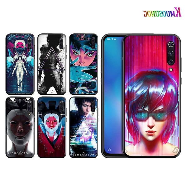 

ghost in the shell for xiaomi mi poco x3 nfc note 10 ultra 5g 9 9t se 8 a3 a2 a1 5x 6x play f1 lite black phone case