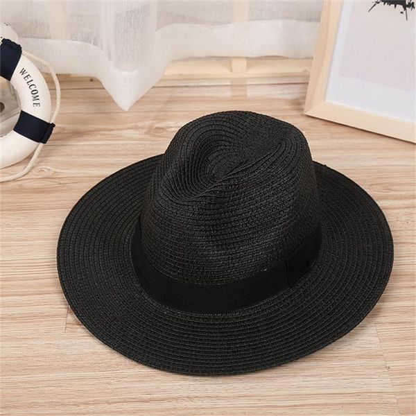 

2019 новые женские солнца шляпа лента круглый плоский топ солома diy beach panama hat летние шляпы для женщин соломенные шляпы snapback gorr, Black;white