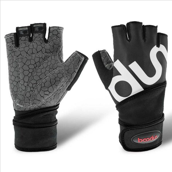 1 пара Boodun, мужские защитные перчатки для поднятия тяжестей, противоскользящие перчатки для кроссфита, тренажерного зала и фитнеса, компрессионные гантели, ремни Q0107
