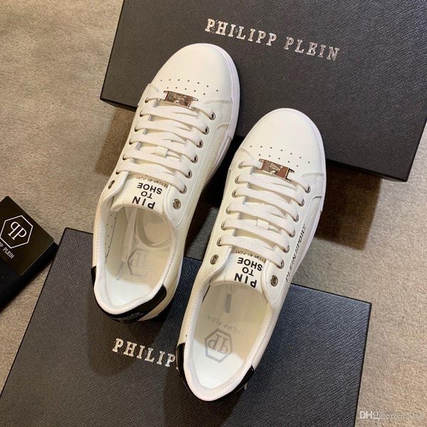 

2020 zapatillas deporte lujo white leather with perforated surface and breathable design luxury brands casual shoes#1f, Black