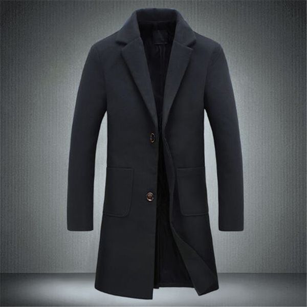 

new autumn winter trench coat men turn-down collar slim fit overcoat for man long coat windbreaker, Tan;black