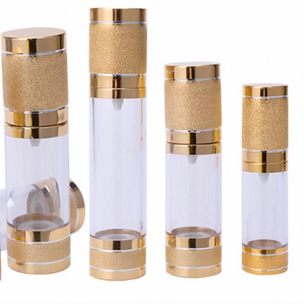 

plastic vacuum press alumina bottle plated gold rolling sand spray bottles cosmetic lotion emulsion separate bottling 2 75ft g2