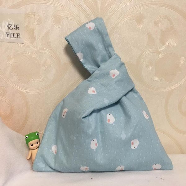 

yile новый хлопок twill wrap wrap writ writ bag key phone wristlet белая птица синяя основа w19 h jlludp