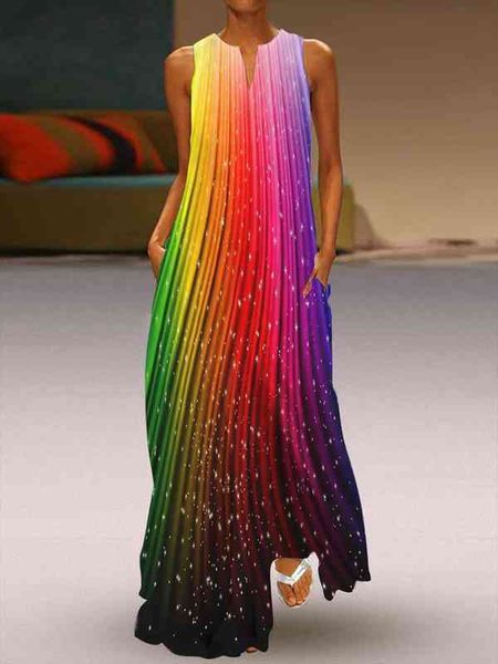 

3d reflective effect dress fashion casual v-neck sleeveless print dress pocket party maxi plus size long sleeve, Black;gray