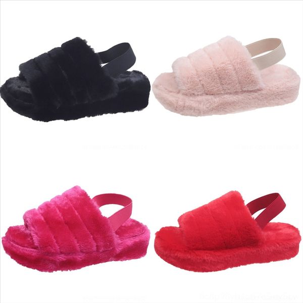 

ddw floor new women new summer winter home fur plush cotton slippers spring indoor open toe fayuekey sonic plush slipper kid bedroom, Black