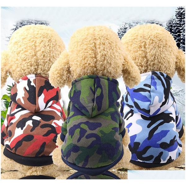 

2018 new fashion pet dog puppy costumes camo hoodies hooded sweatshirt pullover clothes outfits size xs-2xl jj4dg