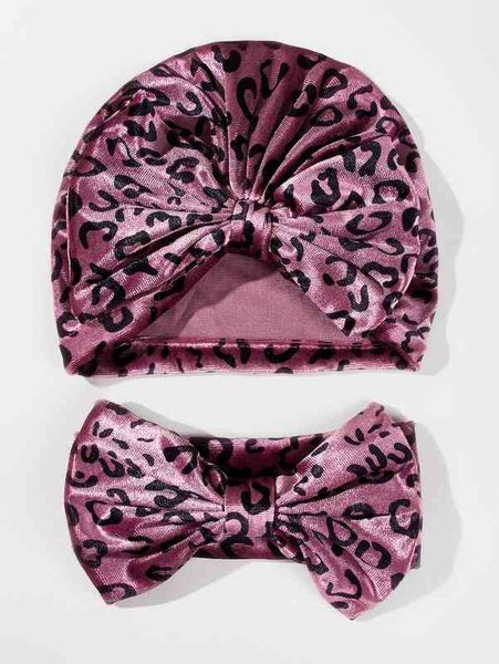 

baby animal print hat & headband she02, Yellow