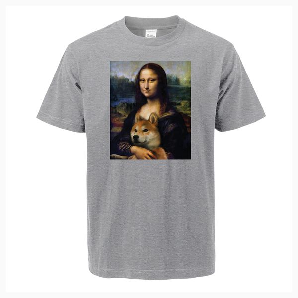 

mona lisa shiba inu doge loose summer fitness casual short sleeve fitness tees sport hooded sweatshirt hoodie men t shirt