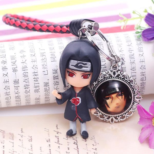

2020 new naruto keychain sasuke/itachi/kakashi key chain pendant anime cartoon key ring naruto ring men keyring1, Silver