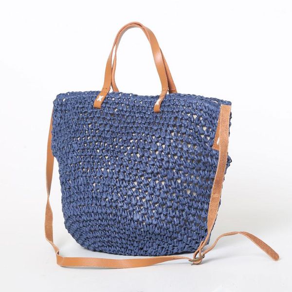 

30x29cm summer straw bag 0.2kg very lightweight beach vacation female handbag shoulder bag cowhide leather strap a2960