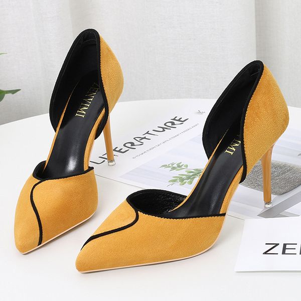 

bigtree shoes women heels mixed color high heels women pumps party wedding shoes stiletto pointed kitten heels ladies shoes y200702, Black