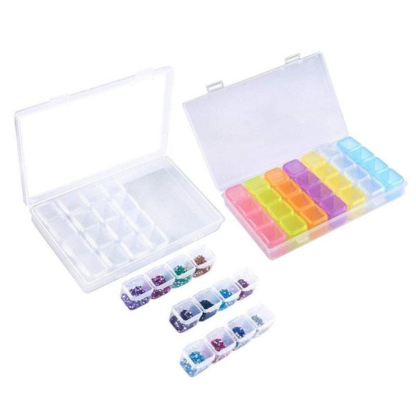 

storage bottles & jars 28 painting grids box embroidery accessories boxes 5d diamond bead diy craft
