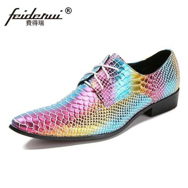

plus size new alligator pointed toe derby man runway footwear luxury genuine leather handmade wedding party men's shoes sl28, Black