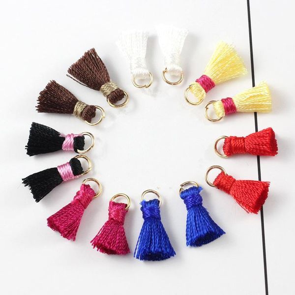 

30pcs 1.2cm mini silk tassel pendant for jewelry making diy bracelet cellphone pendant finding key bag pendant craft tassels h qylrwh