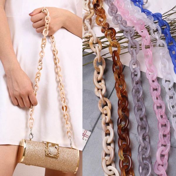 

60cm finished acrylic chains bag strap handbag chains plastic strap fashion color women bag accessories shoulder, Silver