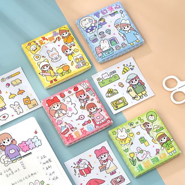 

Tianzi 20pcs Kawaii Cartoon Sticky for Phone Decorative Stationery Stickers Bullet Journal Scrapbooking Sticker aesthetic Girl