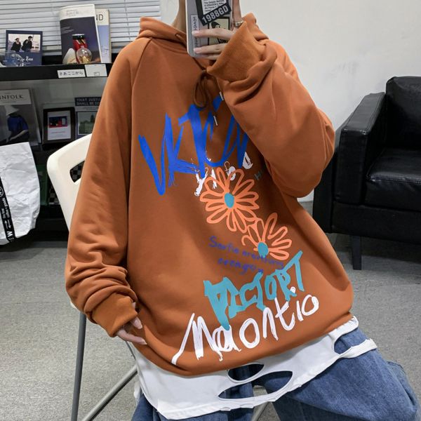 

2021 male spring and winter new printed hoodie young men's clothes y874, Black