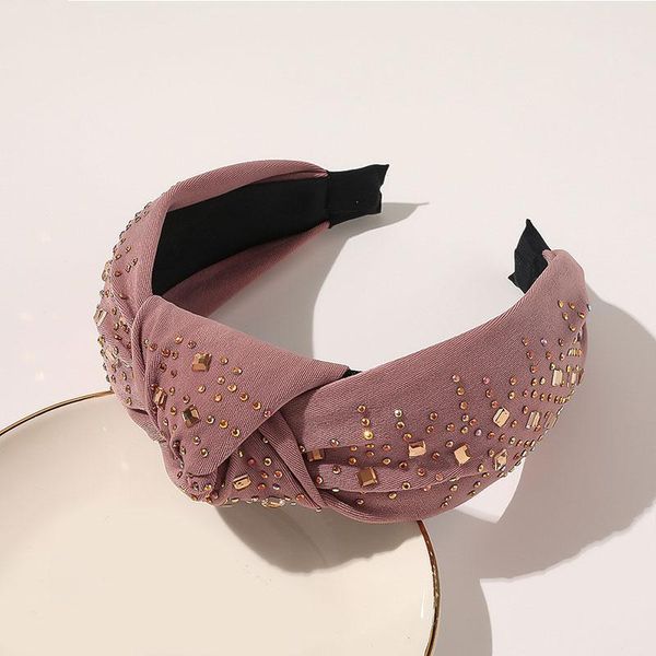 

shiny crystal rhinestone wide headband head hoop women cross knot stretch turban makeup washing face hairbands hair accessories q bbyoei