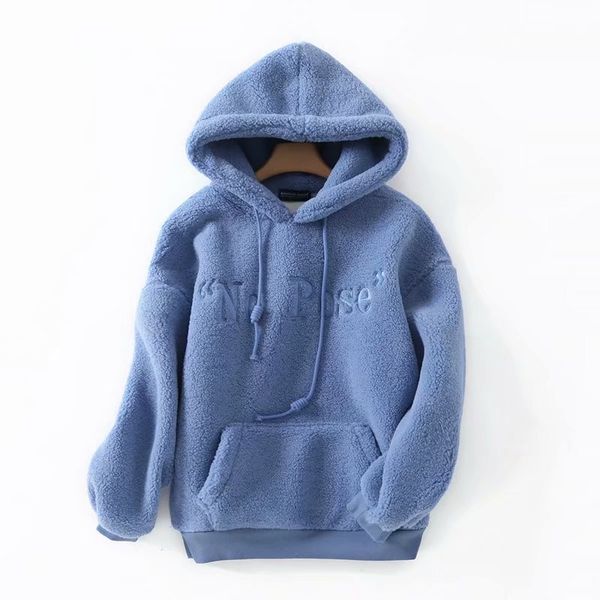 

2021 new korean version hooded veet composite cashmere sweater warm zb2p, Black