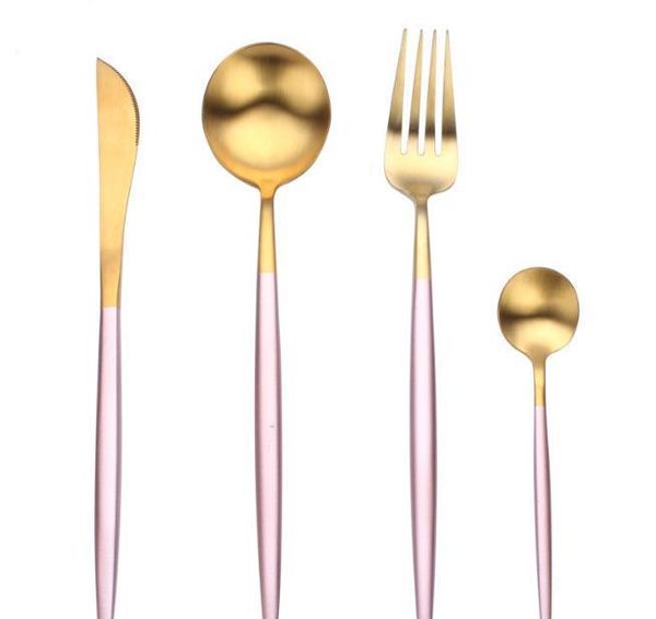 

304 stainless steel gold series tableware knife fork spoon set nordic western food black gold steak knife fork spoon gift set sqclusn