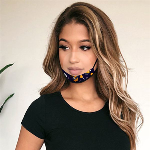 

fashion face mask защита для deaf dumb губы прозрачное окно видимые маски для лица щит рот обложка halloween party черепа маски cz92801