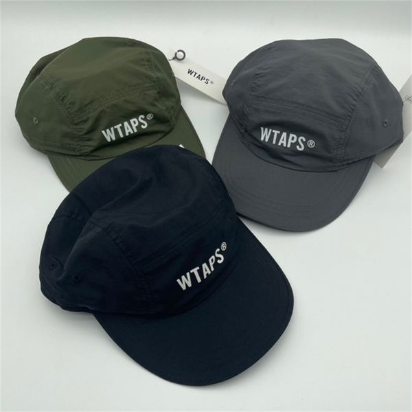 WTAPS летняя 5-панельная кепка для лагеря с регулируемым шнурком для бейсбола в стиле хип-хоп Trucker s для мужчин и женщин, встроенная шляпа для папы 220115