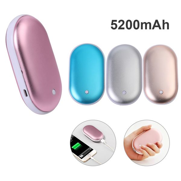 

5200mah usb rechargeable electric hand warmer winter double-side heating mini 5v long-life pocket power bank 2 in 1