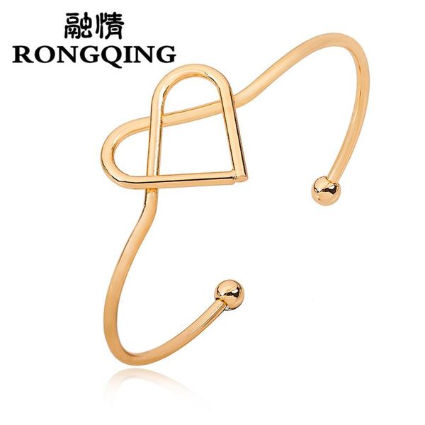 

rongqing simple alloy bangles forever love adjustable bangles for girls fashion jewelry, Black