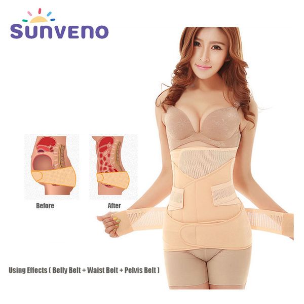 

sunveno profession maternity postpartum belly band shapewear 3 in 1 slimming belt tightening belly for women postnatal bandage 1015, White