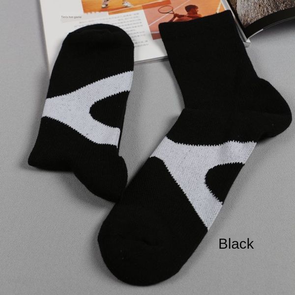 

autumn and winter new autumn and winter new outdoor style cotton foot square head heel fleece reinforced shock absorption sports socks profe, Black