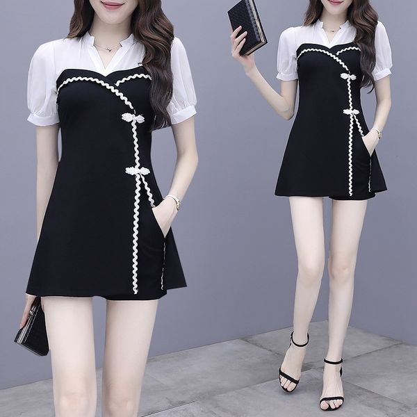 

t4whk women's dress 2020 new summer waist slimming temperament set style improved two-piece dress women's goddess 2020 new summer, Gray