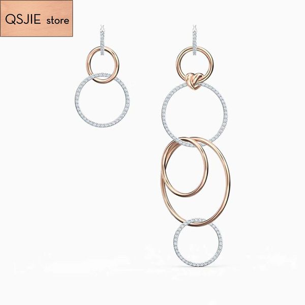 

qsjie swa new style. super atmosphere round focus lady's earrings glamorous fashion jewelry, Silver