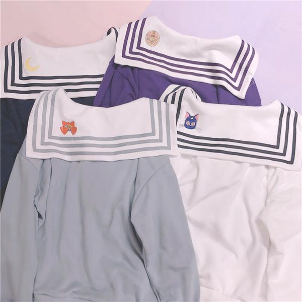 

halloween cosplay sailor moon sailor collar cat cotton hoodies sweatshirt costume size, Black