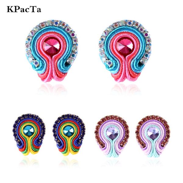 

kpacta handmade soutache d earring ethnic style jewelry female crystal decoration earring banquet accessories boucle d'oreille, Silver