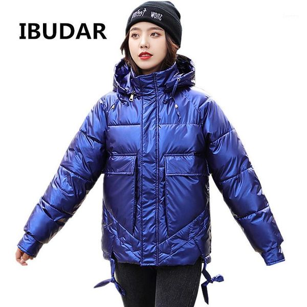 

short down padded jacket women ins new korean shiny wadded jackets cotton-padded coat bread warm was thin solid color mujer 1, Black;brown